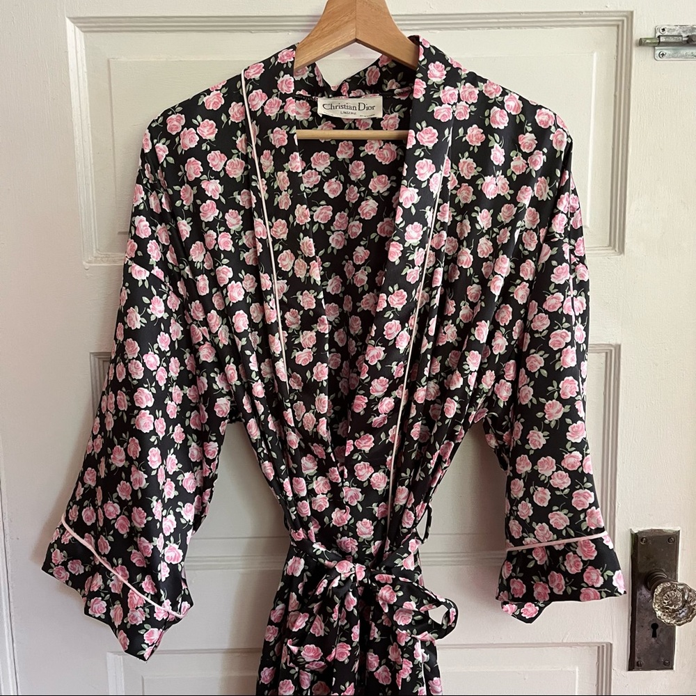 Vintage Christian Dior Rose Motif Robe
